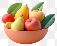 PNG Fruit in a bowl apple plant food. AI generated Image by rawpixel.