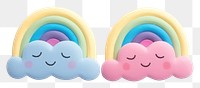 PNG Rainbow with two cloud anthropomorphic representation confectionery. AI generated Image by rawpixel.
