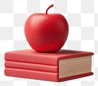 PNG Stack of book with red apple publication fruit plant. 