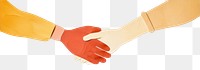 PNG Hands shaking white background togetherness agreement. AI generated Image by rawpixel.