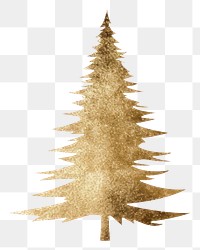 PNG Pine tree icon christmas plant gold
