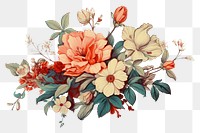 PNG Vintage flower painting pattern plant. AI generated Image by rawpixel.