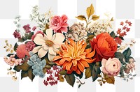 PNG Vintage flower painting pattern plant
