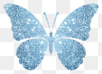 PNG Butterfly icon glitter shape blue. AI generated Image by rawpixel.