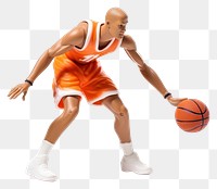PNG Basketball player sports white background determination. AI generated Image by rawpixel.