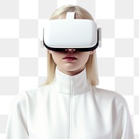 PNG Virtual reality headset portrait fashion white. AI generated Image by rawpixel.