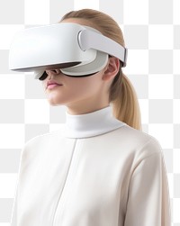 PNG Virtual reality headset portrait white photo. AI generated Image by rawpixel.