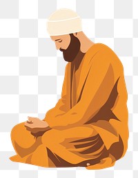PNG Islamic man sitting praying adult. AI generated Image by rawpixel.