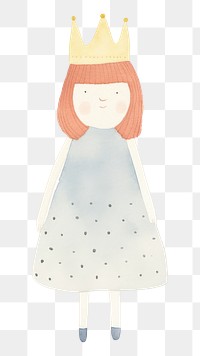PNG A girl wearing crown character child white background representation. AI generated Image by rawpixel.