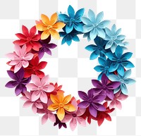 PNG Colorful flower wreath plant paper. AI generated Image by rawpixel.