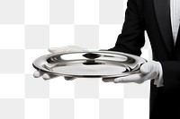 PNG  Butler hand holding silver adult. AI generated Image by rawpixel.