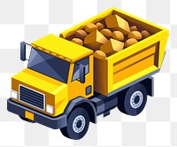 PNG Yellow dump truck vehicle transportation delivering. AI generated Image by rawpixel.