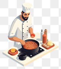 PNG Chef cooking isolated adult food restaurant. AI generated Image by rawpixel.
