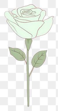 PNG  Pink rose cartoon drawing flower. AI generated Image by rawpixel.