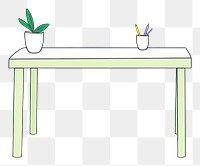 PNG  Desk furniture cartoon table. AI generated Image by rawpixel.