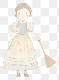 PNG House maid character cleaning drawing holding. AI generated Image by rawpixel.