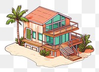 PNG Modern beach bungalow architecture building outdoors. AI generated Image by rawpixel.