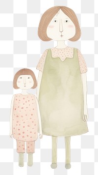 PNG Mommy character doll togetherness happiness. AI generated Image by rawpixel.