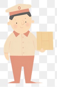 PNG Postman character cardboard standing portrait. AI generated Image by rawpixel.
