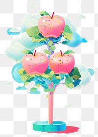 PNG A real apple tree freshness lollipop outdoors. AI generated Image by rawpixel.