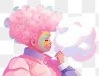 PNG A girl wearing cotton candy cloth smoke performer portrait. AI generated Image by rawpixel.