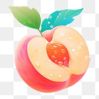 PNG A peach fruit plant food. AI generated Image by rawpixel.