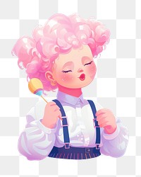 PNG A girl wearing cotton candy cloth creativity happiness performer. AI generated Image by rawpixel.