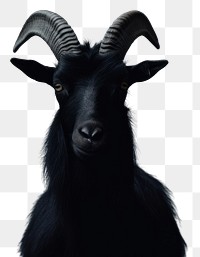 PNG A black goat portrait livestock animal mammal. AI generated Image by rawpixel.