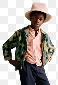PNG A black boy wearing hat photography portrait beachwear. AI generated Image by rawpixel.