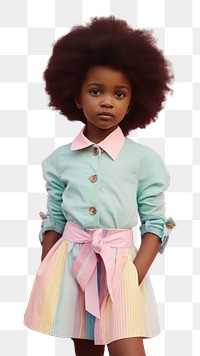 PNG A little black girl wearing pastel outfit child cute day. AI generated Image by rawpixel.