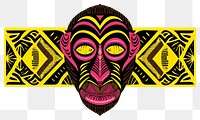 PNG  African tribal pattern monkey architecture creativity disguise. AI generated Image by rawpixel.