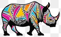 PNG  African tribal pattern rhino animal mammal rhinoceros. AI generated Image by rawpixel.