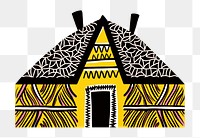 PNG African tribal pattern house architecture building art. 