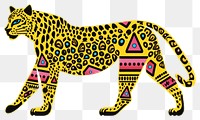 PNG  African tribal pattern chetah leopard cheetah mammal. AI generated Image by rawpixel.
