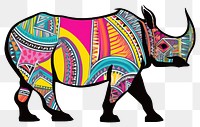 PNG  African tribal pattern rhino mammal animal rhinoceros. AI generated Image by rawpixel.