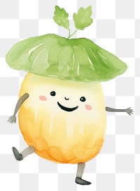 PNG  Melon dancing plant cute food. AI generated Image by rawpixel.