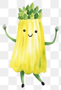 PNG  Zucchini dancing plant food white background. AI generated Image by rawpixel.
