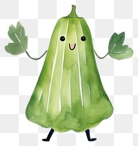 PNG  Zucchuni dancing vegetable green food. AI generated Image by rawpixel.