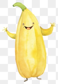 PNG  Banana dancing food white background anthropomorphic. AI generated Image by rawpixel.