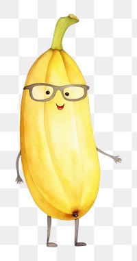 PNG  Banana wearing sunglasses plant food white background. AI generated Image by rawpixel.