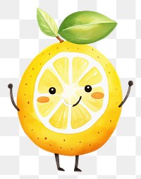 PNG  Sliced lemon dancing grapefruit plant food. AI generated Image by rawpixel.