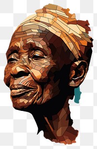 PNG  Old african woman head portrait adult art. AI generated Image by rawpixel.