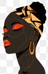 PNG  African girl head adult creativity accessory. AI generated Image by rawpixel.