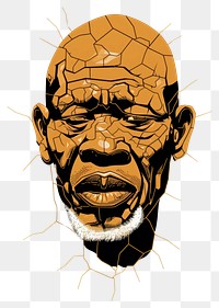 PNG  African grandpa head portrait adult art. AI generated Image by rawpixel.