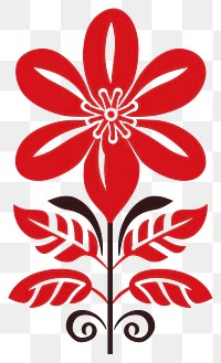 PNG  African tribal style flower pattern plant inflorescence. AI generated Image by rawpixel.