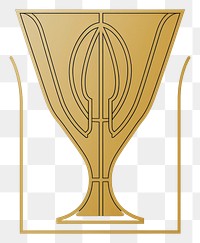 PNG Ancient golden tall cup trophy logo lighting. AI generated Image by rawpixel.