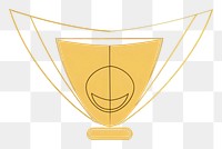 PNG Ancient golden cup trophy line logo. AI generated Image by rawpixel.