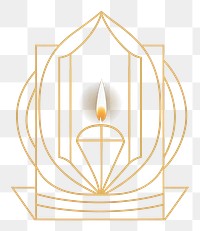 PNG Candle gold logo illuminated. AI generated Image by rawpixel.
