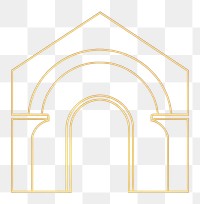PNG Islamic arch architecture line logo. AI generated Image by rawpixel.