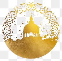 PNG  Eid mubarak lentern architecture gold dome. AI generated Image by rawpixel.